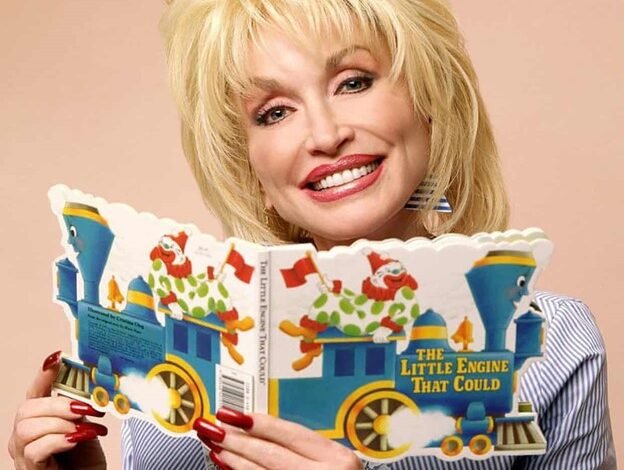 Dolly Parton promoting literacy and giving books to children through the Imagination Library